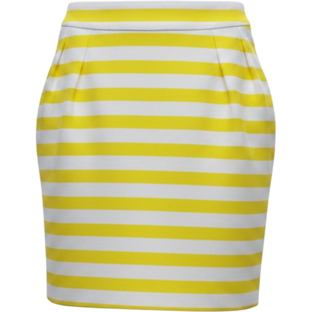 Kate Spade New York Woman's 6 Skirt the Rules Yellow White Striped Mini Skirt